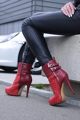 Red Ankle Boot